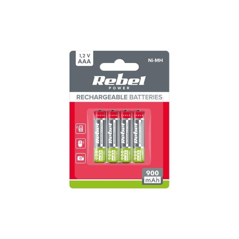 Nabíjacie batérie AAA (R03) 1,2V/900mAh REBEL 4ks / blister BAT2013