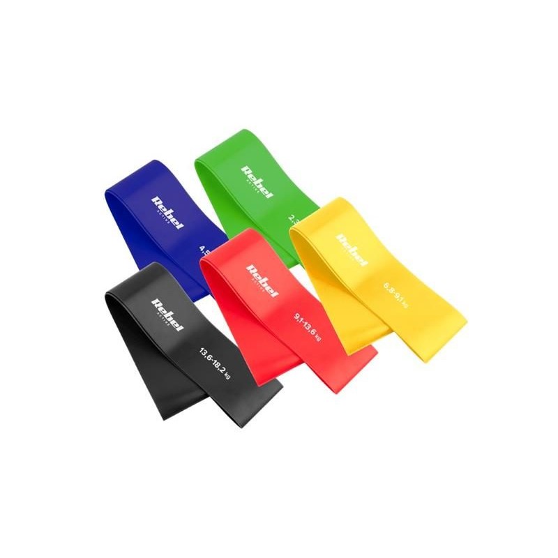 REBEL TPE Mini Band L 2,3-18,2kg 5ks mix farieb
