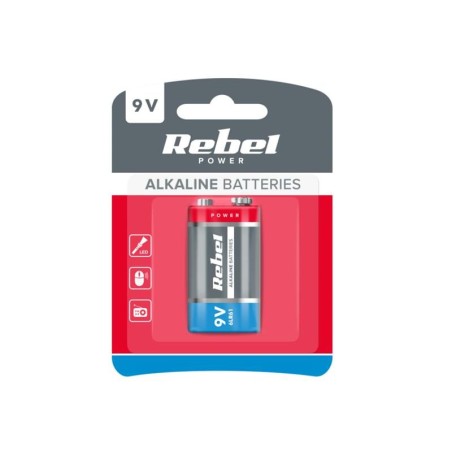 Batéria 6LR61 (9V) alkalická REBEL 1ks / blister BAT0062B