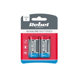 Batéria C (R14) alkalická REBEL Alkaline Power 2ks / blister BAT0063B