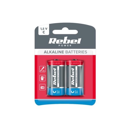 Batéria C (R14) alkalická REBEL Alkaline Power 2ks / blister BAT0063B