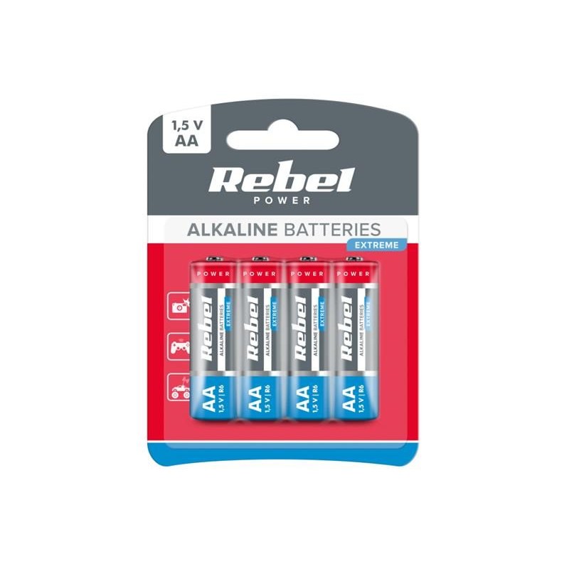 Batéria AA (R6) alkalická REBEL EXTREME Alkaline Power 4BP BAT0097B