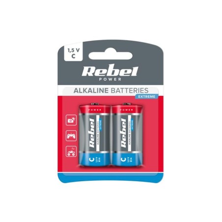 Batéria C (R14) alkalická REBEL EXTREME Alkaline Power 2ks / blister BAT0093B