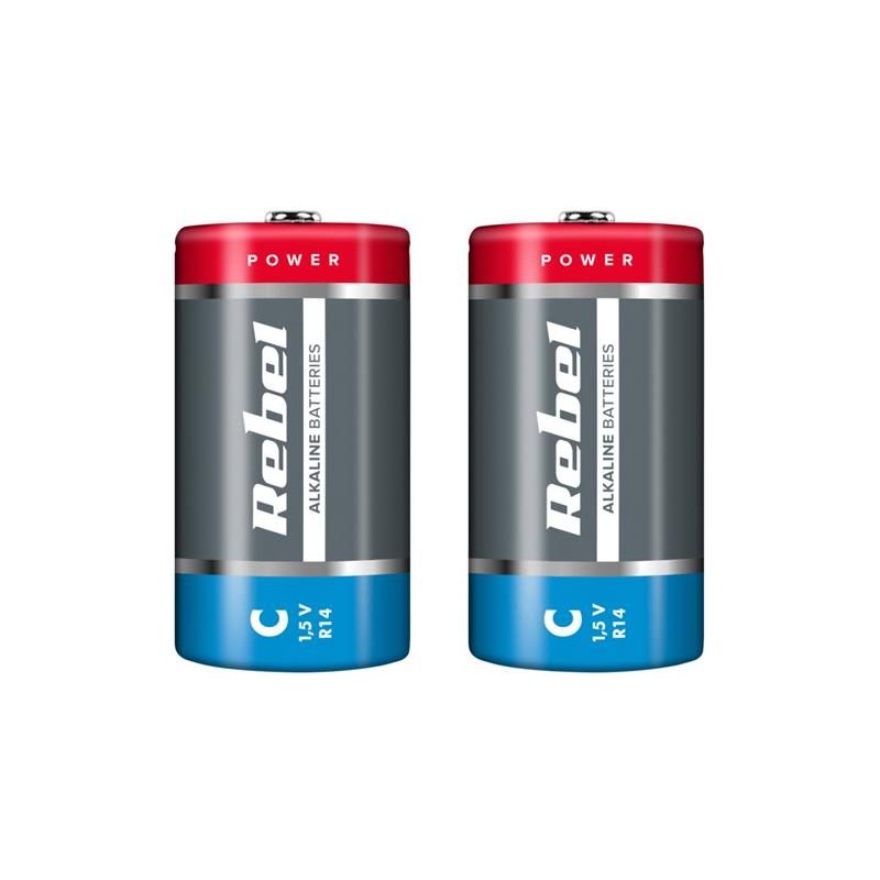 Batéria C (R14) alkalická REBEL Alkaline 2ks / shrink BAT0063