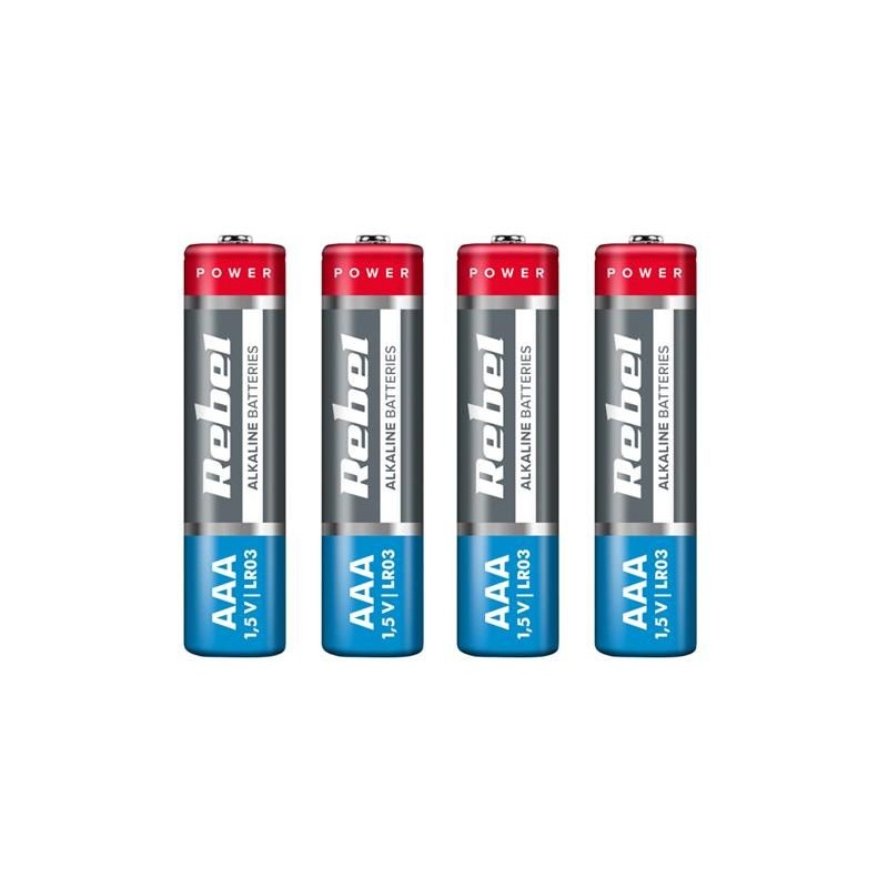 Batéria AAA (R03) alkalická REBEL Alkaline 4ks / shrink BAT0060