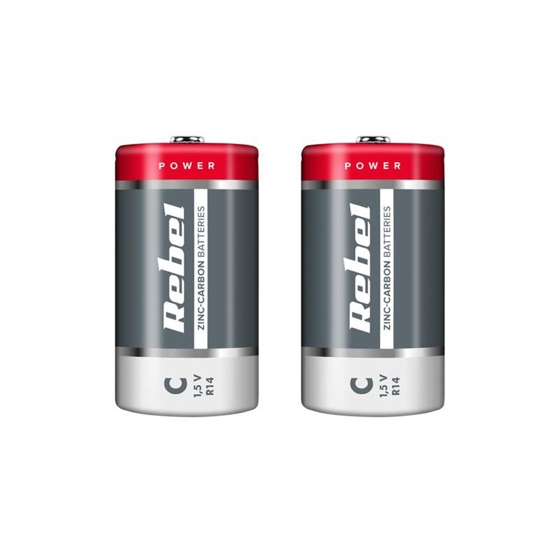Batéria C (R14) Zn-Cl REBEL 2ks / shrink BAT0083