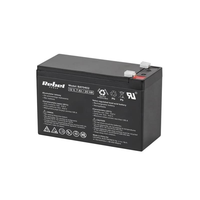 Baterie olověná 12V 7.0Ah REBEL BAT0402