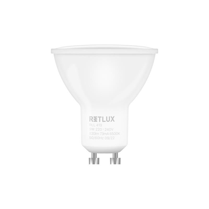 Žiarovka LED GU10 9W biela studená RETLUX RLL 419