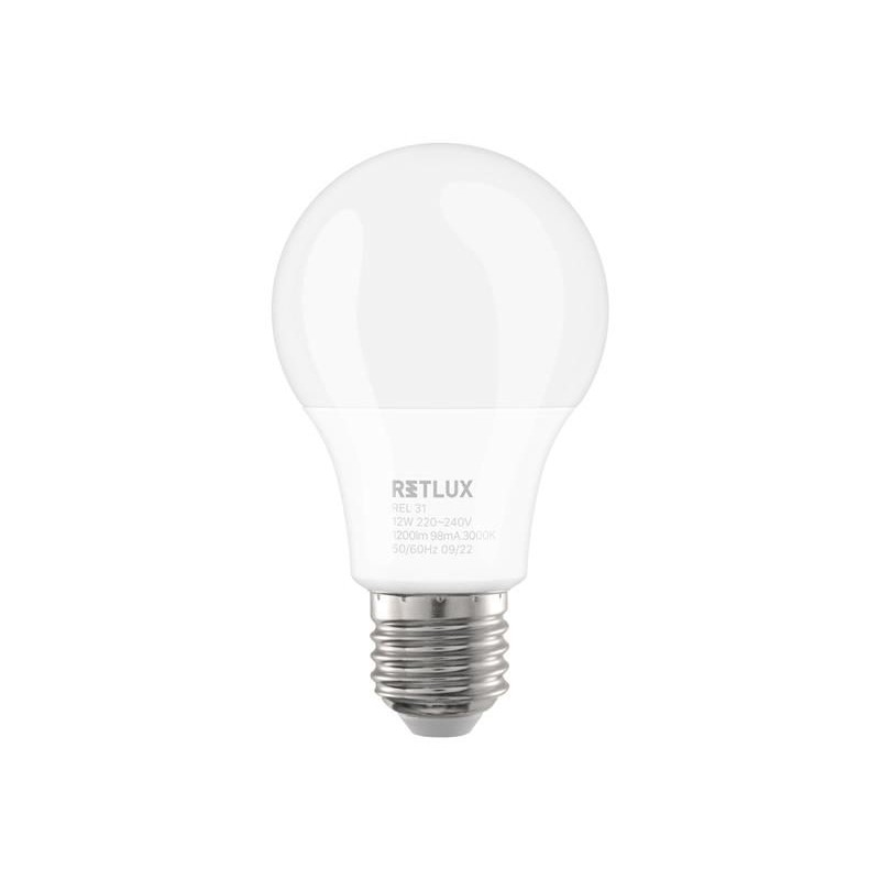 Žiarovka LED E27 12W A60 biela teplá RETLUX REL 31 2ks