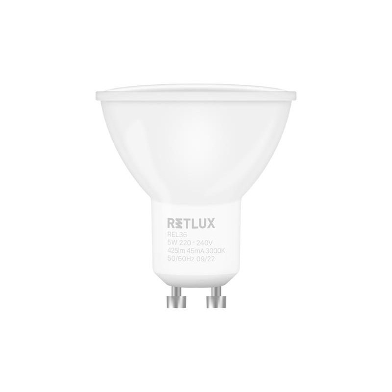 Žiarovka LED GU10 5W biela teplá RETLUX REL 36 2ks