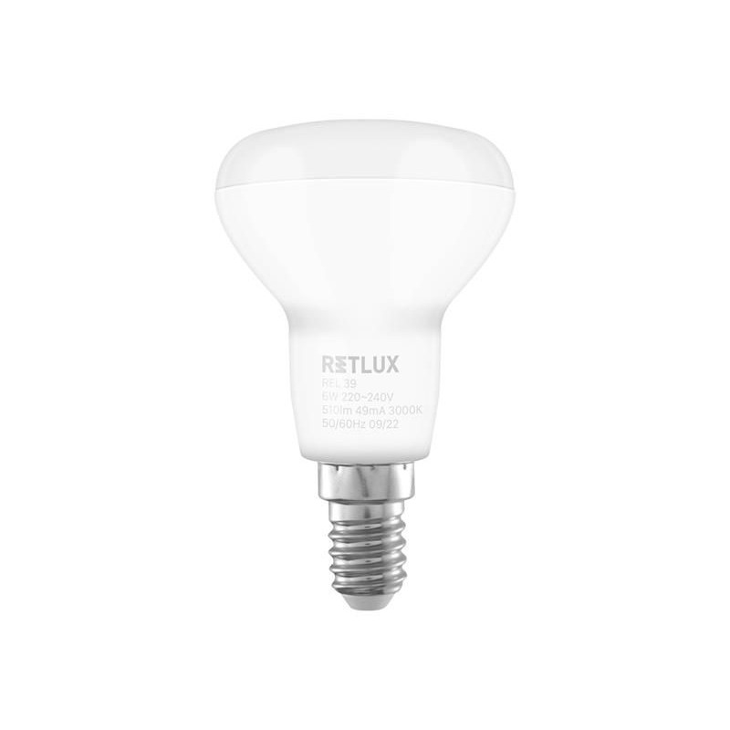 Žiarovka LED E14 6W R50 biela teplá RETLUX REL 39 4ks