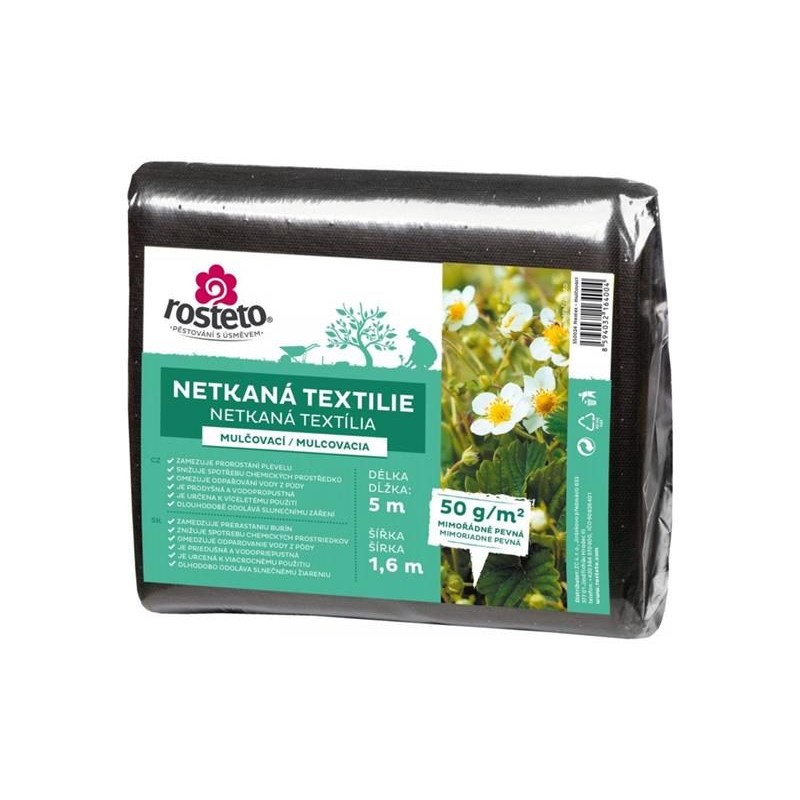Netkaná textília mulčovacia Neotex ROSTETO 50g 1,6x5m čierna