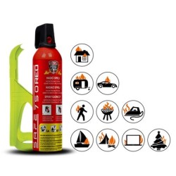 Fire extinguisher spray SAFE 750 RED 750ml foam + holder 75F
