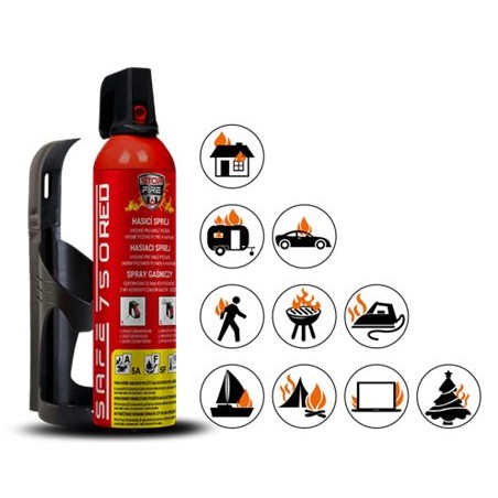 Hasiaci sprej SAFE 750 RED 750ml peny + držiak 75C