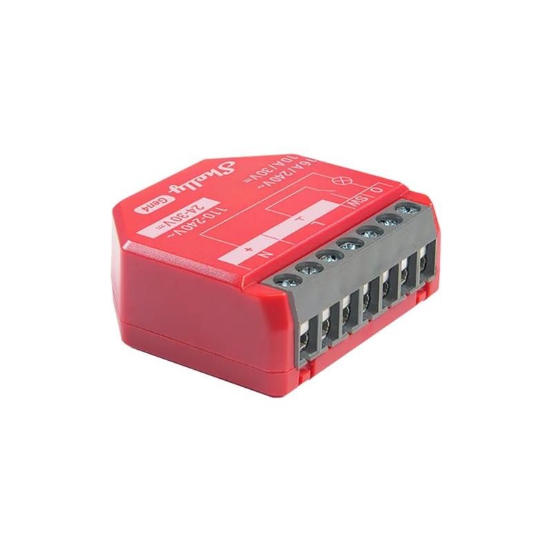 Smart Switch SHELLY 1 PM Gen4 Red WiFi Zigbee Bluetooth Matter