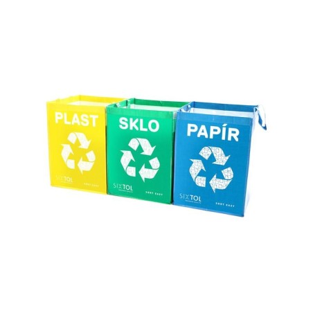Sada tašiek na triedený odpad SIXTOL Sort Easy 3 Basic 3x36l