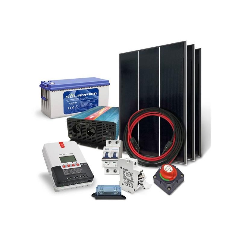 Solárny ostrovný set SOLARFAM 540Wp, 12V, batéria 200Ah, menič 230VAC 2000W