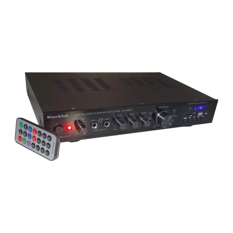 Zosilňovač 5.0, rádio, bluetooth, prehrávač MP3, Starklok AV-298BT čierny