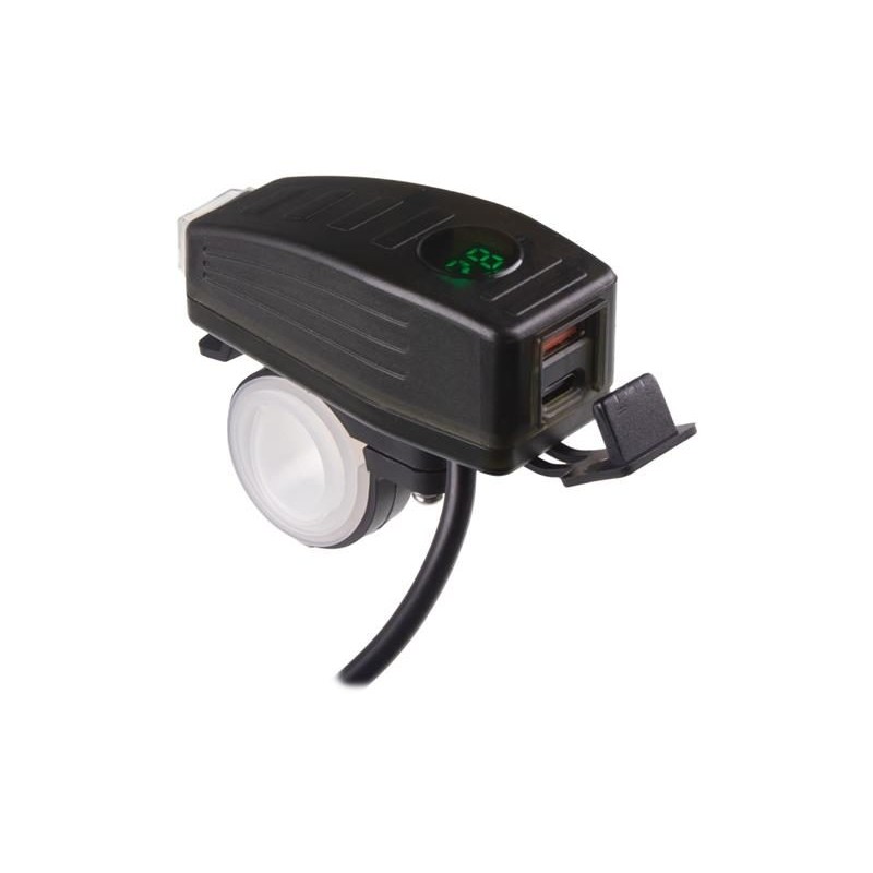 Nabíjačka USB STU 34707 s voltmetrom na motocykel