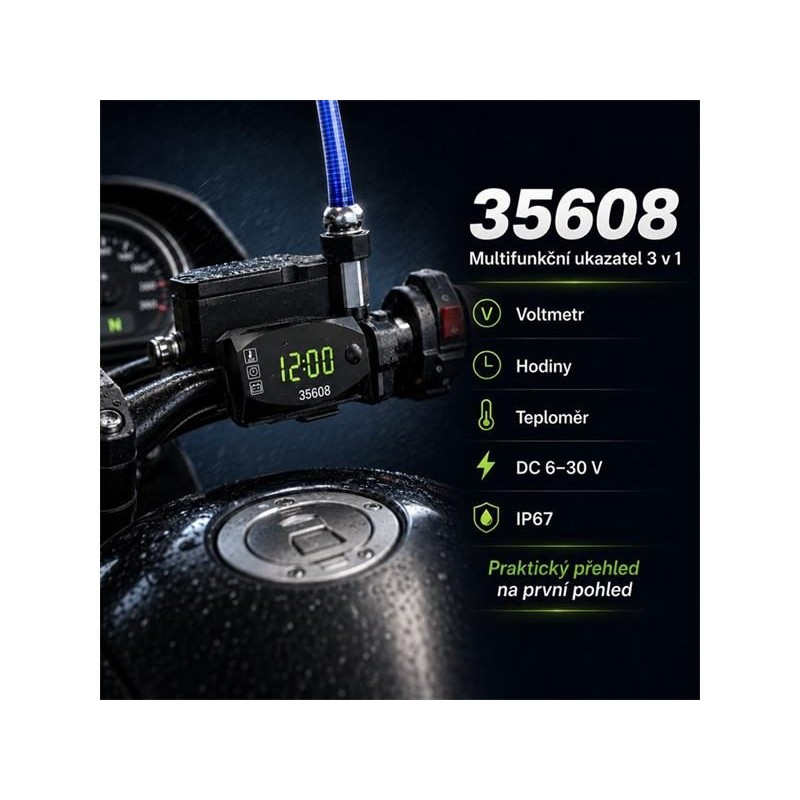 Multifunkčný digitálny displej pre motocykel STU 35608 3 v 1