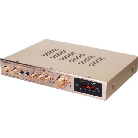 Zosilňovač 5.0, rádio, bluetooth, MP3 prehrávač Sunbuck AV-298BT zlatý