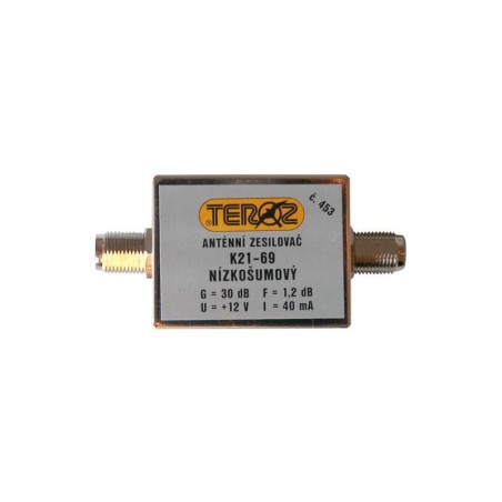 Anténny zosilňovač TEROZ 453X, UHF, G30dB, F1,2dB, U100dBμV, F-F
