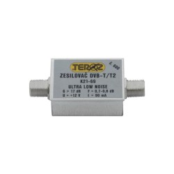 Anténny zosilňovač TEROZ 600X, nízkošumový, UHF, G17dB, F0,7dB, U 120dBμV, F-F