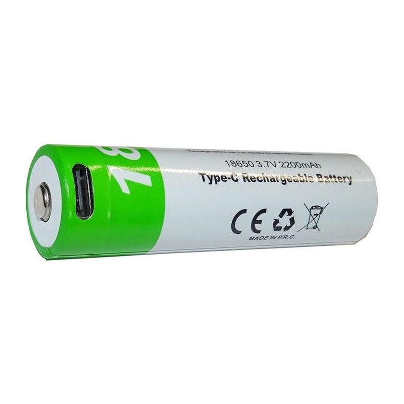Nabíjateľná Li-Ion batéria ICR18650 3,7V/2000mAh TINKO USB-C
