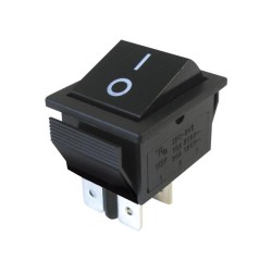 Prepínač kolískový 2pol./4pin ON-OFF 250V/15A čierny