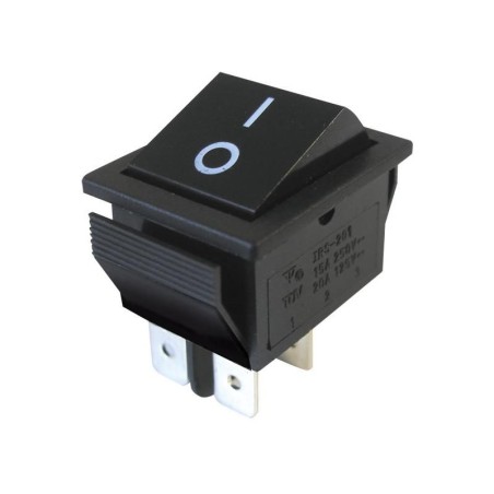 Prepínač kolískový 2pol./4pin ON-OFF 250V/15A čierny