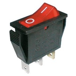 Prepínač kolískový 2pol./3pin ON-OFF 250V/15A pros. červený