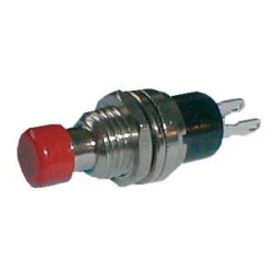 Prepínač tlačidlo okrúhle ON-(OFF) malé červené (12V)