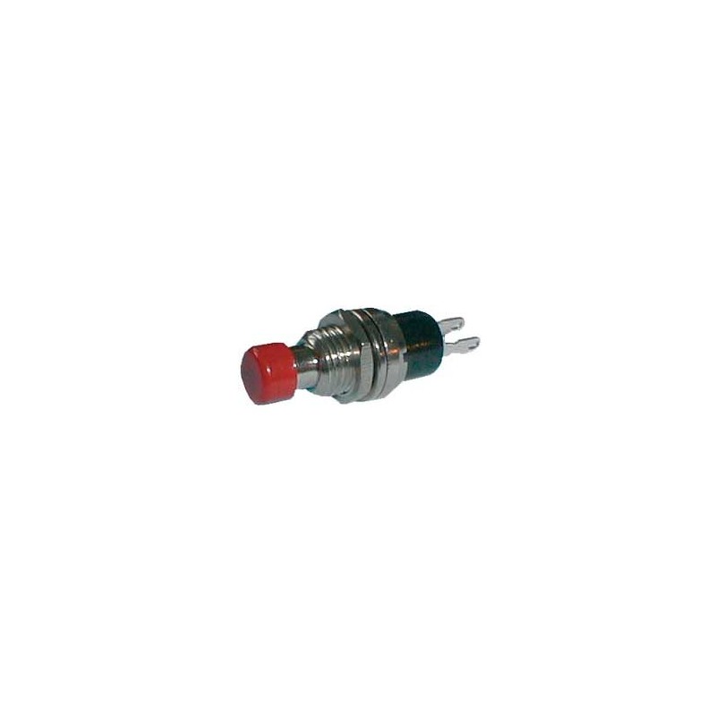 Prepínač tlačidlo okrúhle OFF-(ON) malé červené (12V)