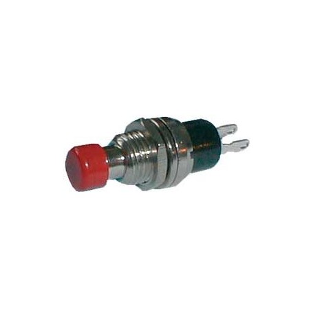 Prepínač tlačidlo okrúhle OFF-(ON) malé červené (12V)