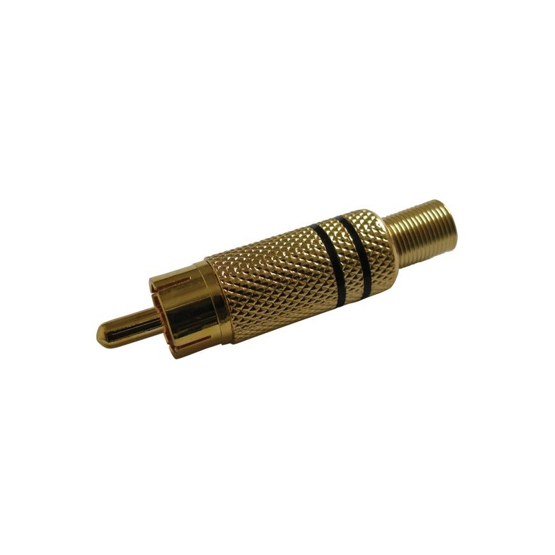 Konektor CINCH kabel kov zlatý čierny