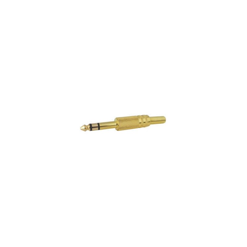 Konektor Jack 6.3 stereo kov zlatý
