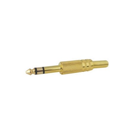 Konektor Jack 6.3 stereo kov zlatý