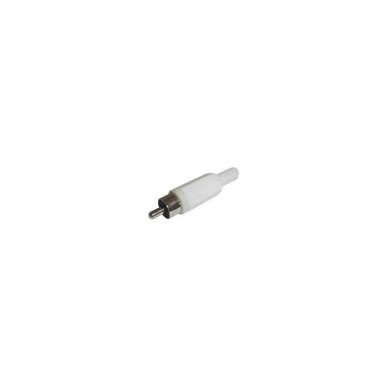 Konektor CINCH kabel plast biely