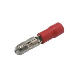 Konektor kruhový 4mm, vodič 0.5-1.5mm červený