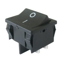 Prepínač kolískový 2pol./4pin ON-OFF 250V/6A čierny