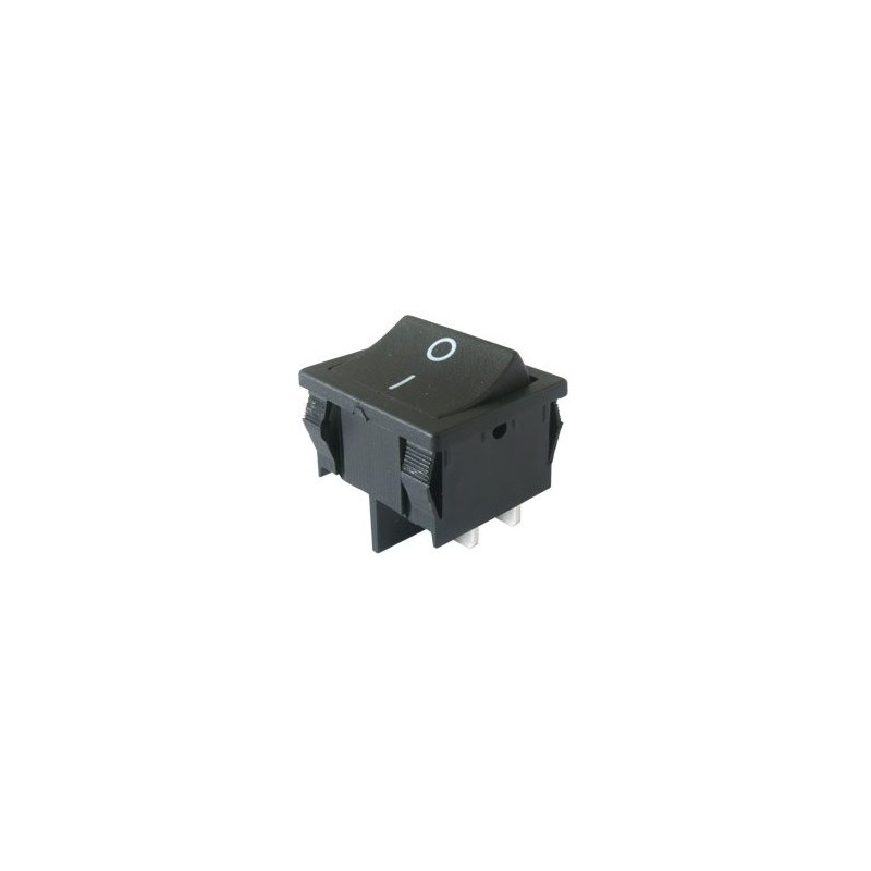 Prepínač kolískový 2pol./4pin ON-OFF 250V/6A čierny