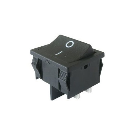 Prepínač kolískový 2pol./4pin ON-OFF 250V/6A čierny