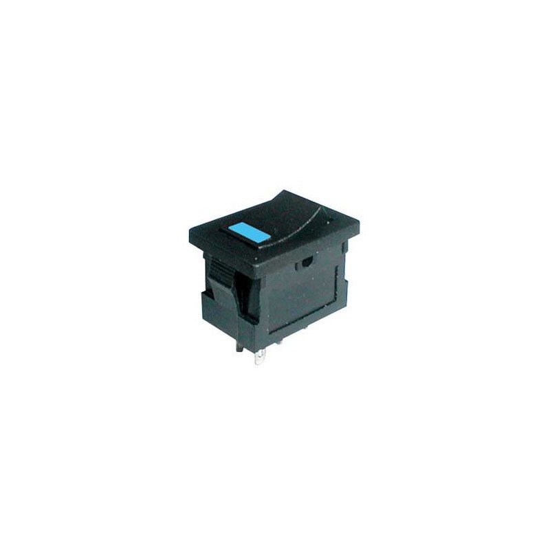 Prepínač kolískový 2pol./4pin ON-OFF 250V/3A LED modrý