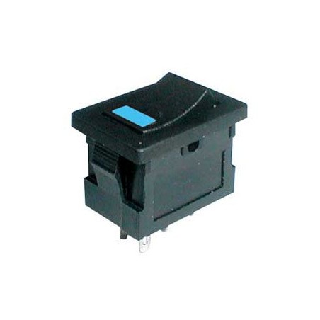 Prepínač kolískový 2pol./4pin ON-OFF 250V/3A LED modrý