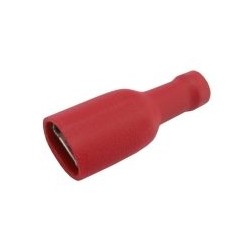 Zdierka faston 6.3mm izol., vodič 0.5-1.5mm červená