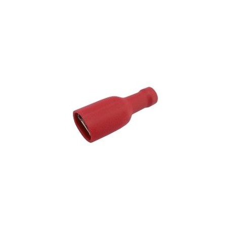 Zdierka faston 6.3mm izol., vodič 0.5-1.5mm červená