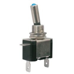 Prepínač páčkový 2pol./2pin ON-OFF 12VDC/25A LED modrá