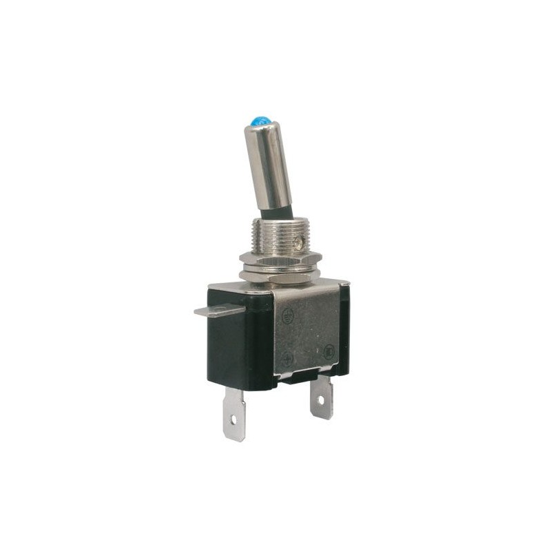 Prepínač páčkový 2pol./2pin ON-OFF 12VDC/25A LED modrá