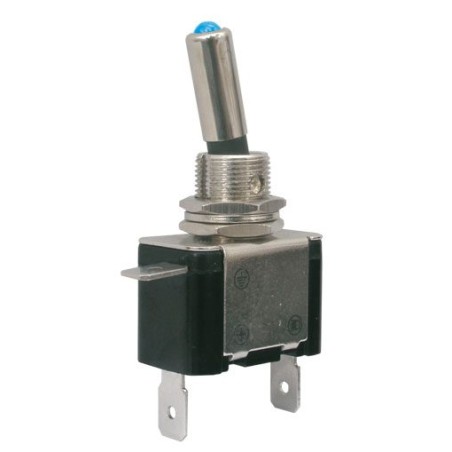Prepínač páčkový 2pol./2pin ON-OFF 12VDC/25A LED modrá