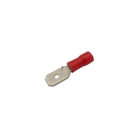 Konektor faston 6.3mm, vodič 0.5-1.5mm červený